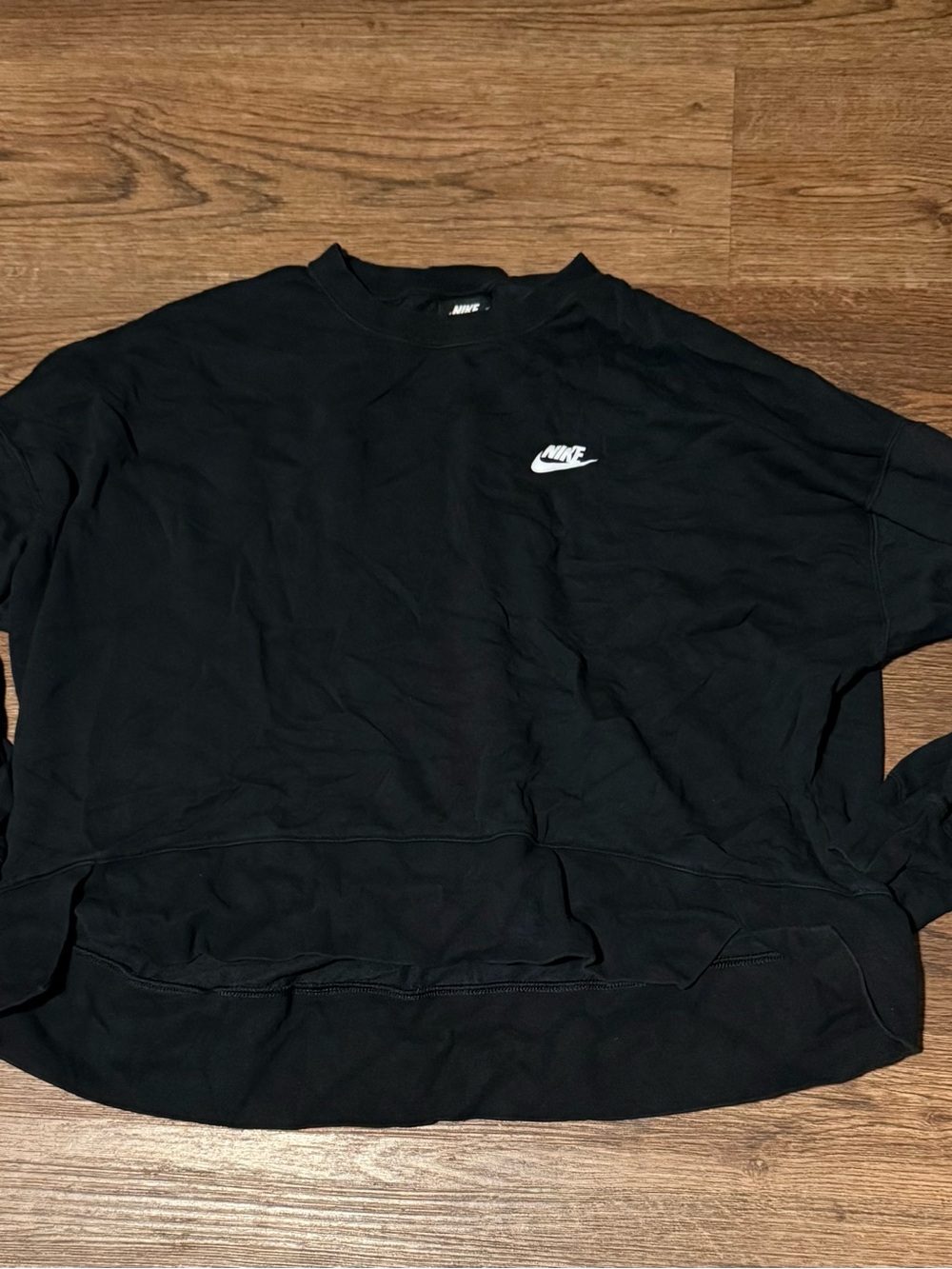 Nike Black Crewneck Sweatshirt with White Swoosh Logo